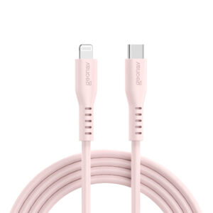 Foto Geonav Cabo em silicone USB-C para Lightning na cor rosa